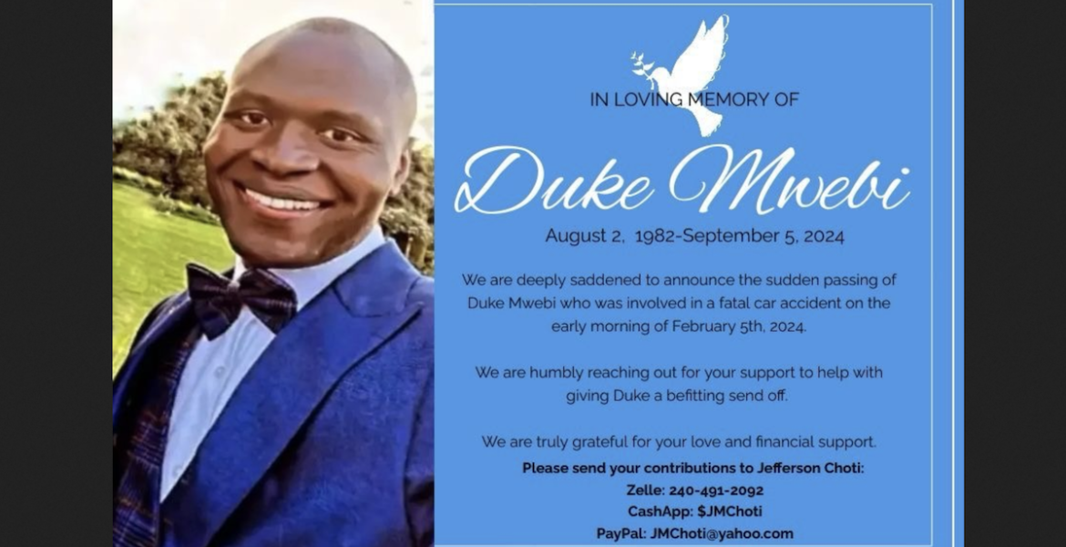 Death Announcement: Duke Mwebi of Laurel, Maryland