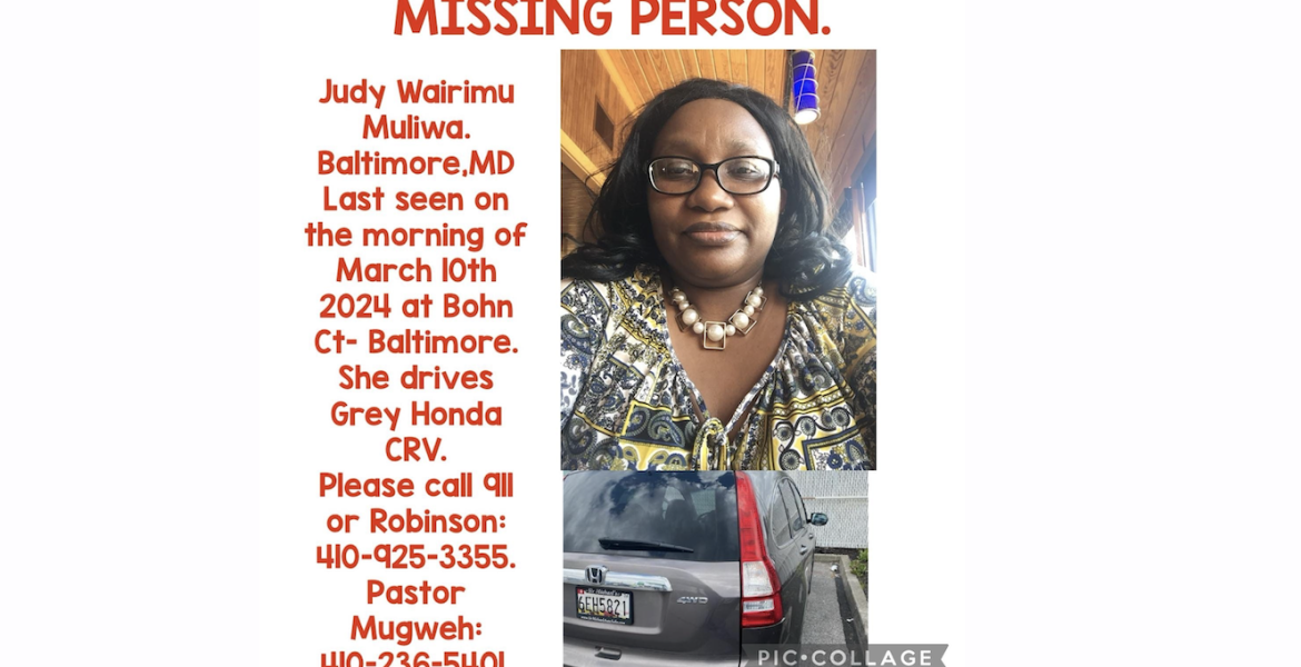 Kenyan Woman, Judy Mliwa, Reported Missing in Baltimore, Maryland