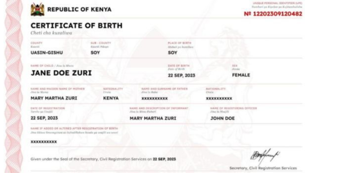 Kenya Government Rolls Out Uniform Identification Scheme for Vital Records