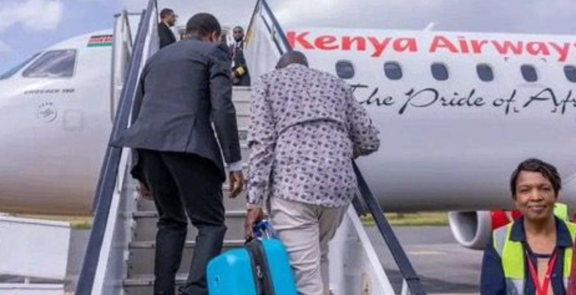 Deputy President Gachagua Opts for Commercial Flight, Carries Own Luggage