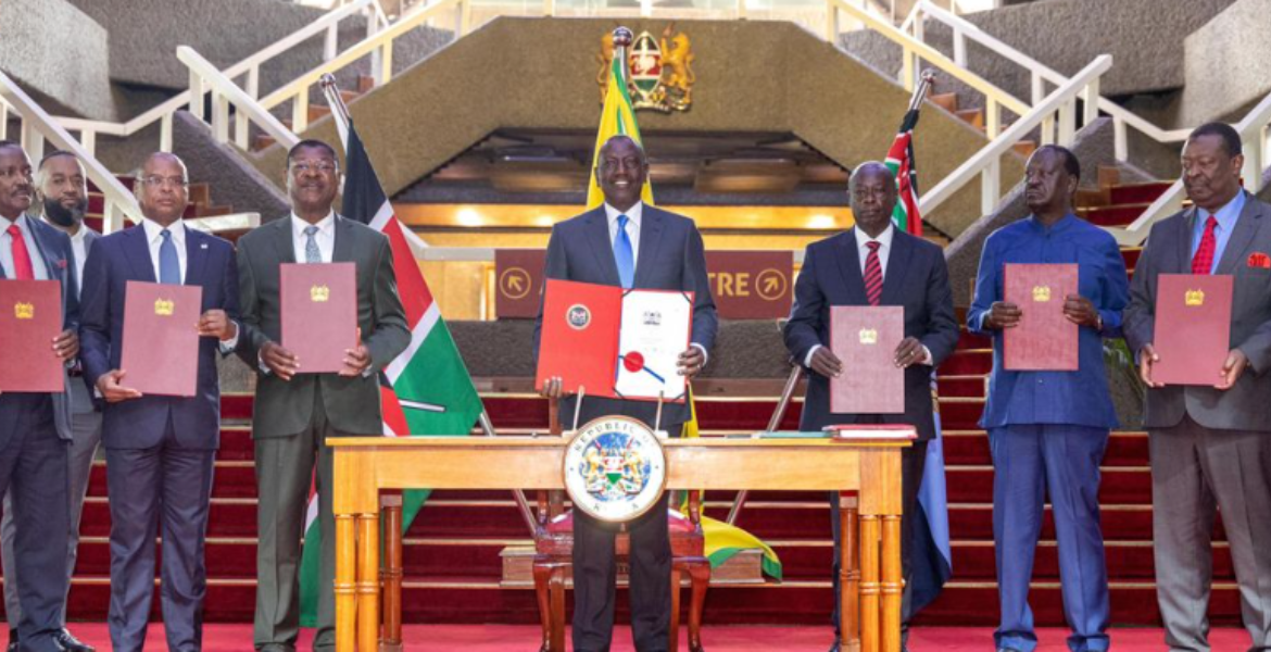 Ruto Assents to IEBC Bill with Raila, Kalonzo in Attendance