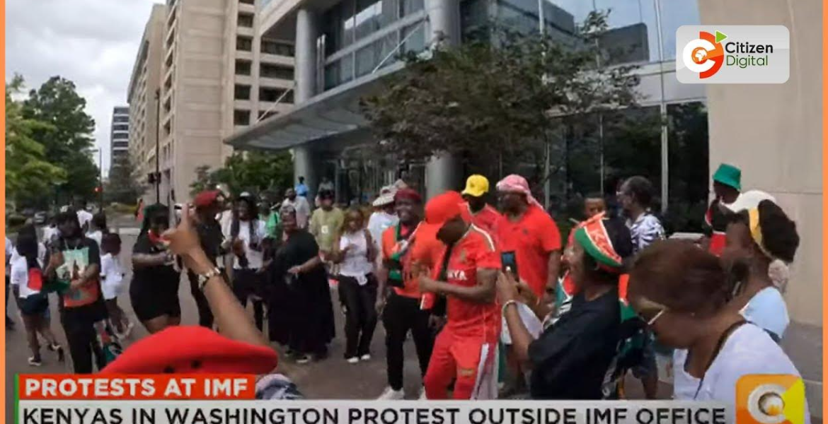 Kenyan Diaspora Protests IMF Policies Outside Washington Headquarters