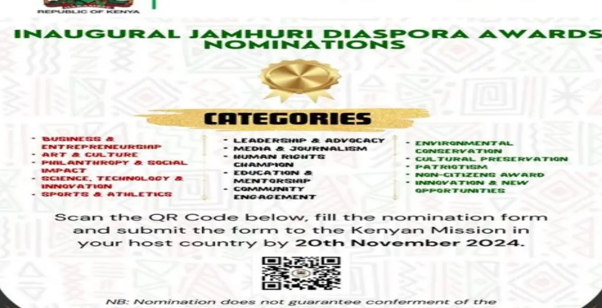 How Kenya Plans to Honour Its Citizens Abroad Through 15 Award Categories