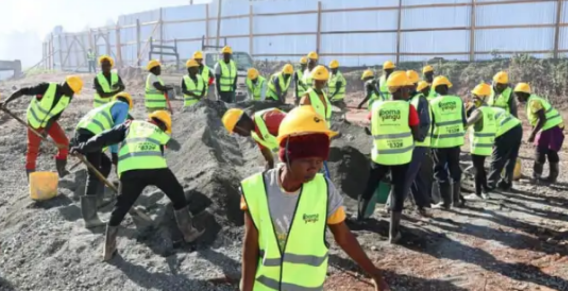 Construction Workers in Nairobi Kenya's Property Sector Struggles as Construction Growth Slows