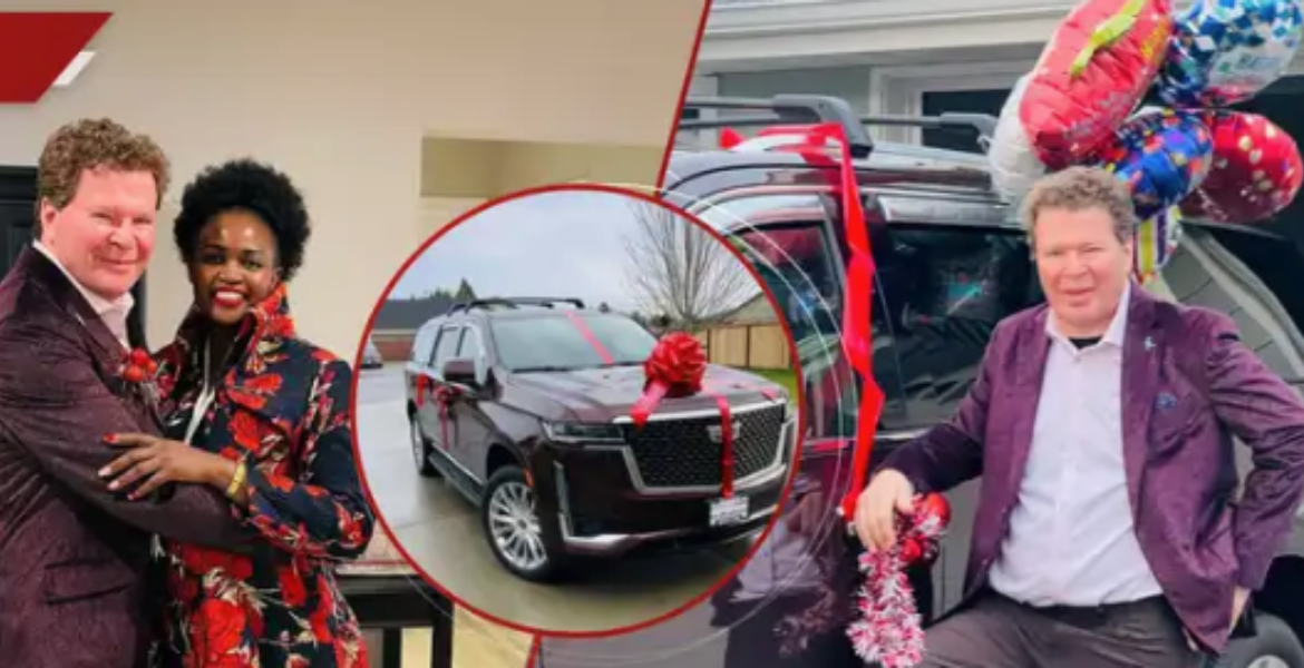 Kenyan Woman Naomi Kendagor With her Husband US-Based Kenyan Gifts Husband with Sh 10.9M Cadillac on Birthday