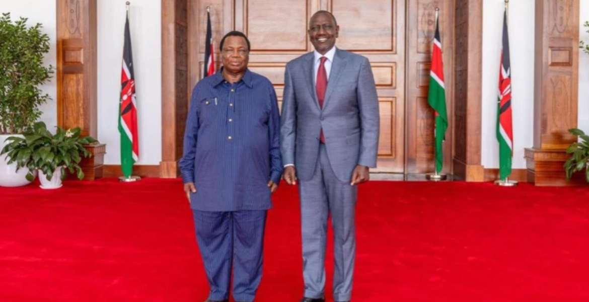 COTU Secretary General Francis Atwoli with President William Ruto Win for Salaried Kenyans in Affordable Housing Plan