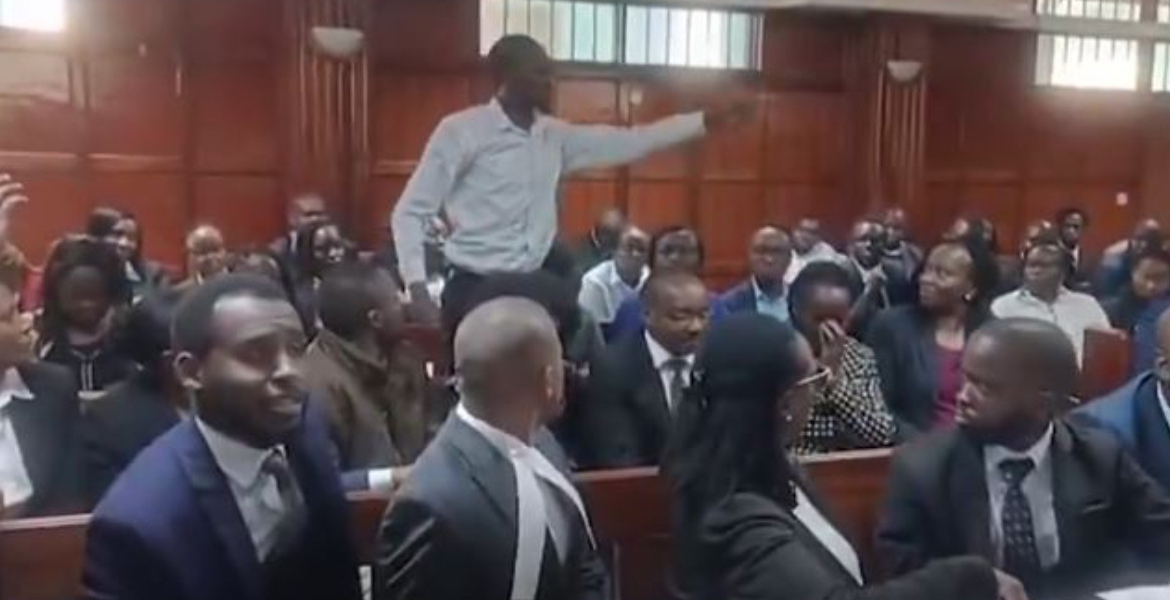 Drama at Milimani Court as Man Slams DCI Lawyer Over Blogger Kinyagia's Disappearance