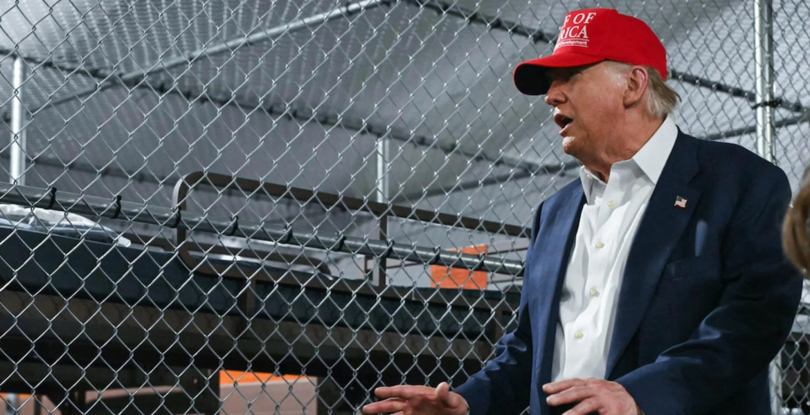 President Donald Trump Trump Tours Controversial 'Alligator Alcatraz' Detention Center in Florida Everglades