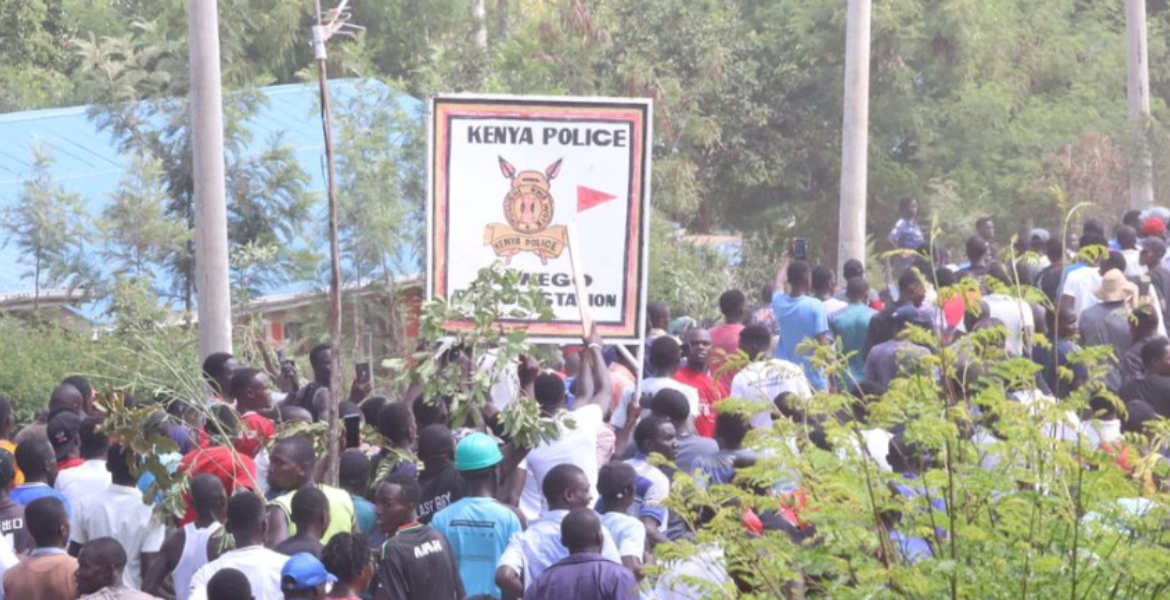 Rachuonyo North Mourners Burn Police Station Demanding Justice for Albert Ojwang