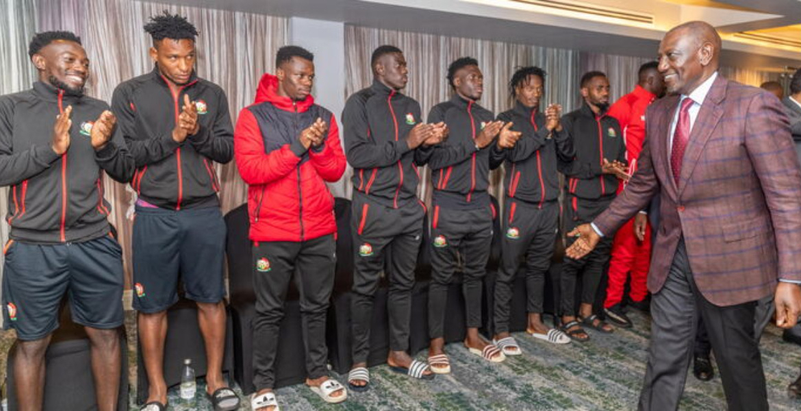 Ruto Pledges Ksh2.5M Per Player if Harambee Stars Beat Zambia, More for Quarter-Final Win