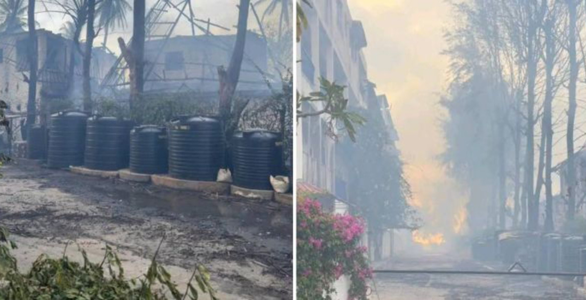 Harbour Key Cottages in Malindi on Fire /Kenyans Fires Destroy Several Luxury Resorts in Malindi Within Hours