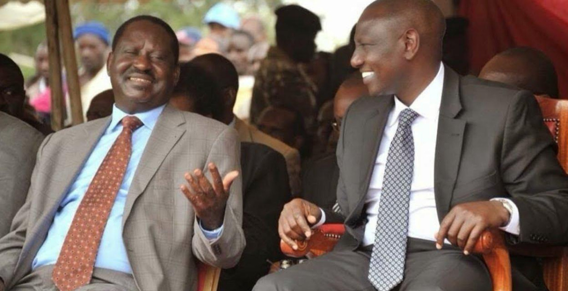 Prime Minister Raila Odinga and  Agriculture Minister William Ruto The Day Raila Suspended William Ruto Over Corruption Allegations