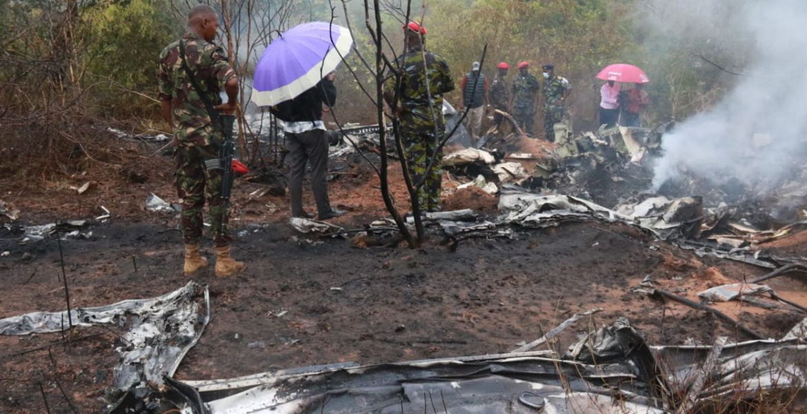 The Debris of a Plane That Crashed in Kwale Twelve Feared Dead in Light Aircraft Crash Shortly After Take-Off in Kwale